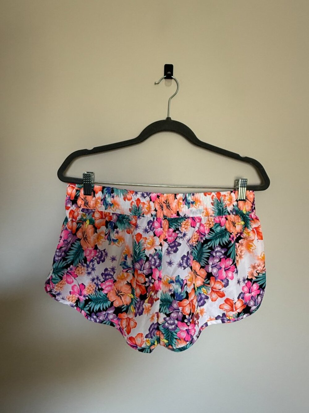 OP Ocean Pacific Floral Running Shorts L 11-13 Tropical Beach Shorts - Picture 3 of 3